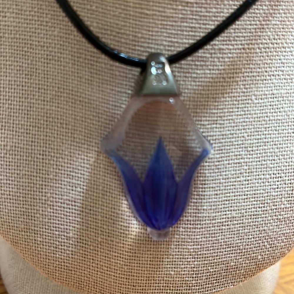 Mats Jonasson Blue Tulip Necklace - Picture 1 of 7